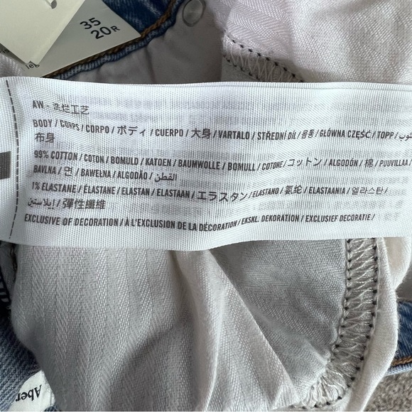 ABERCROMBIE & FITCH The 90’s Straight Ultra High Rise Distressed Jeans Size 20 - Picture 8 of 9